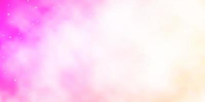 sfondo vettoriale rosa chiaro con stelle piccole e grandi illustrazione colorata in stile astratto con motivo a stelle sfumate per libretti pubblicitari di capodanno