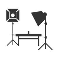 vettore illustrazione di mini studio icona nel buio colore e bianca sfondo