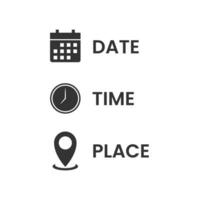 vettore illustrazione di Data tempo posto icona nel buio colore e bianca sfondo