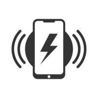 vettore illustrazione di senza fili smartphone icona nel buio colore e bianca sfondo