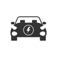 vettore illustrazione di elettrico auto icona nel buio colore e bianca sfondo