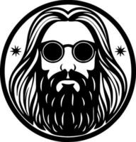 hippie - minimalista e piatto logo - vettore illustrazione