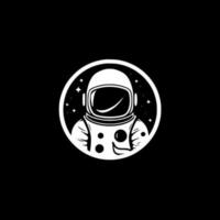 astronauta, nero e bianca vettore illustrazione