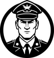 militare - nero e bianca isolato icona - vettore illustrazione