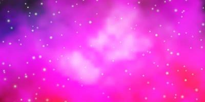 trama vettoriale rosa viola chiaro con bellissime stelle illustrazione decorativa con stelle su modello astratto miglior design per il tuo banner poster pubblicitario