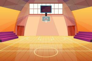 cartone animato colore pallacanestro Tribunale interno dentro scena concetto. vettore