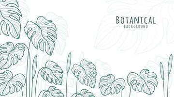 botanico linea arte sfondo, botanico sfondo, le foglie e fiore sfondo vettore