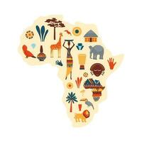 cartone animato colore africano etnico icona impostare. vettore