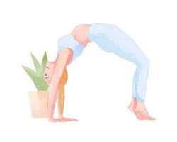 mano disegnato vettore acquerello yoga pose