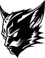 gatto selvatico, nero e bianca vettore illustrazione