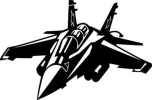 combattente Jet - nero e bianca isolato icona - vettore illustrazione