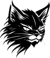 gatto selvatico, nero e bianca vettore illustrazione