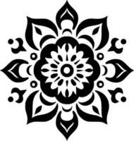 mandala - nero e bianca isolato icona - vettore illustrazione