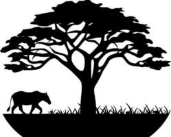 Africa, minimalista e semplice silhouette - vettore illustrazione