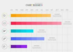 grafici Infografica 12 mesi moderno sequenza temporale diagramma calendario separato vettore