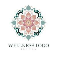 benessere vettore logo design. floreale mandala zen vettore emblema.