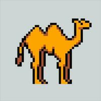 pixel arte illustrazione cammello. pixelated cammello. carino mezzo est cammello animale icona pixelated per il pixel arte gioco e icona per sito web e video gioco. vecchio scuola retrò. vettore