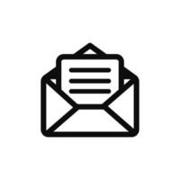 Messaggio icona. e-mail o notizia illustrazioni - vettore, cartello e simbolo. nero linea icona. vettore