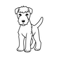 airedale terrier, mano disegnato cartone animato carattere, cane icona. vettore