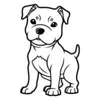 americano fossa toro, mano disegnato cartone animato carattere, cane icona. vettore