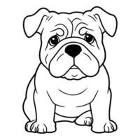bulldog, mano disegnato cartone animato carattere, cane icona. vettore