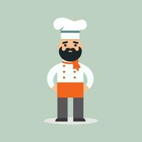 chef, panettiere, carino capocuoco logo. cucinando, ristorante o bar icona. vettore illustrazioni nel cartone animato stile