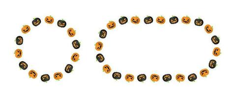 Jack o lanterna zucca Halloween telaio confine impostare. sociale media inviare carta modello vettore illustrazione collezione.