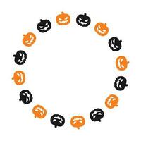 il giro Jack o lanterna zucca Halloween telaio confine silhouette. sociale media inviare carta modello vettore illustrazione.