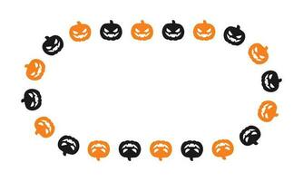 ovale Jack o lanterna zucca Halloween telaio confine silhouette. sociale media inviare carta modello vettore illustrazione.