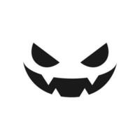 Halloween zucca jack-o-lanterna viso silhouette, ottobre stagione trucco o trattare festa pauroso espressione vettore clipart