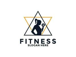 fitness e Palestra logo design vettore