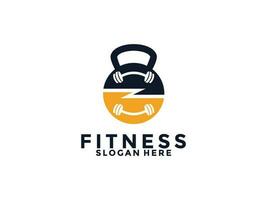 fitness e Palestra logo design vettore