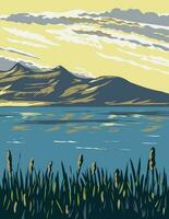 il grande sale lago Utah Stati Uniti d'America wpa arte manifesto vettore