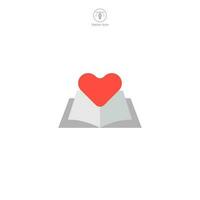 libro con cuore icona simbolo vettore illustrazione isolato su bianca sfondo