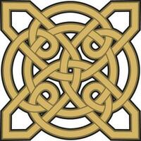 vettore oro celtico nodo. ornamento di antico europeo popoli. il cartello e simbolo di il irlandesi, scozzesi, Britannici, franchi