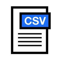 file dati icona con csv estensione. csv file formato. vettore. vettore