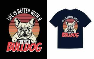 francese bulldog tipografia maglietta design vettore