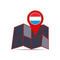 lussemburgo carta geografica icona con nazione bandiere vettore