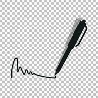 penna e inchiostro per firma icona vettore