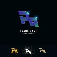 lettera rq o pq monogramma logo con griglia metodo design vettore