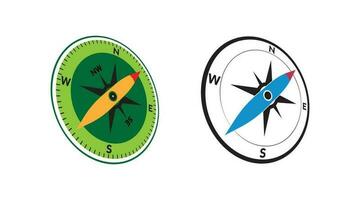 bussola logo design. pointer nord, Sud, est, ovest, bussola simbolo. direzione cartello. vettore elemento illustrazione.