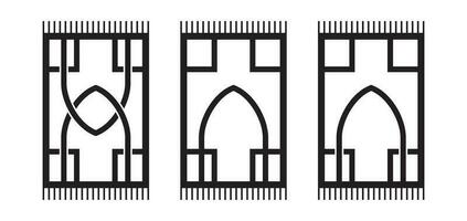 islamico preghiera tappeto collezione vettore