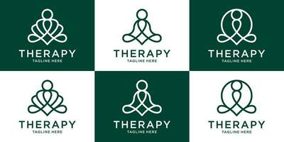 logo design creativo linea terapia semplice astratto vettore