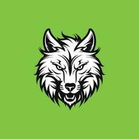 vettore illustrazione di un' feroce lupo su verde sfondo