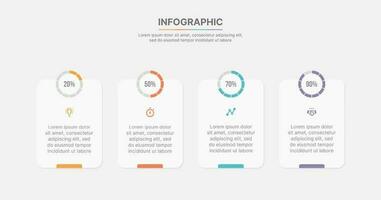 quattro opzioni freccia Infografica modello design vettore