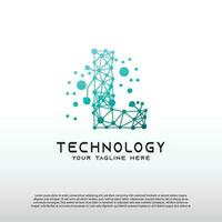 tecnologia logo con iniziale l lettera, Rete icona -vettore vettore