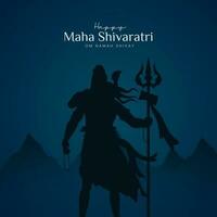 maha shivratri illustrazione di signore shiva silhouette design sociale media inviare vettore