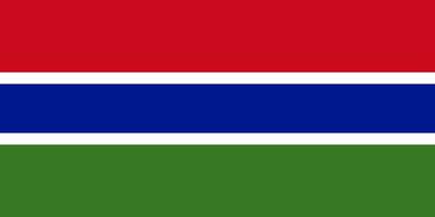 il nazionale bandiera di il repubblica di Gambia è isolato nel ufficiale colori. vettore