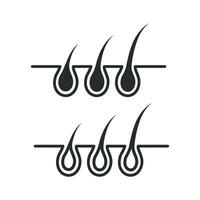 capelli crescita icona grafico vettore design illustrazione
