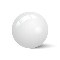 realistico bianca lucido marmo sfera palla isolato vettore illustrazione